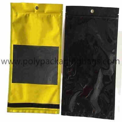 Printed yellow cigar, tobacco moisturizing and fresh-keeping zipper ziplock bag with transparent window