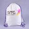 0.08mm CPE LDPE Plastic Drawstring Backpack For Fitness