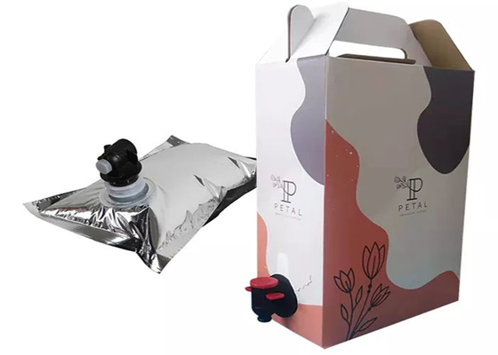 Nước lỏng Nước ép trái cây vô trùng Túi nhựa trong hộp Rượu vang đỏ 5L có van / Spigot
