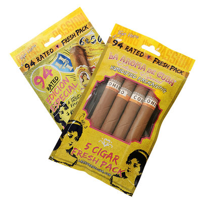 Túi đóng gói xì gà Ziplock in tùy chỉnh Túi nhựa giữ ẩm xì gà có lớp giữ ẩm ﻿