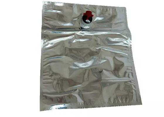 Tái sử dụng bạc đỏ rượu vang đỏ Túi Quad Seal Lá nhôm Đồ uống bằng nhựa Túi BIB lỏng có vòi