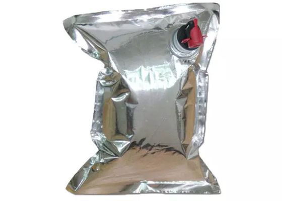 Tái sử dụng bạc đỏ rượu vang đỏ Túi Quad Seal Lá nhôm Đồ uống bằng nhựa Túi BIB lỏng có vòi