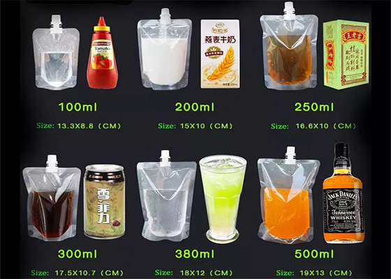 Lớp thực phẩm Đứng lên Đồ uống bằng nhựa Túi đựng chất lỏng cho rượu Sữa nước Nước giải khát