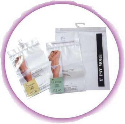 Túi Poly chống nước có móc / móc và khóa zip cho đồ lót nam / may