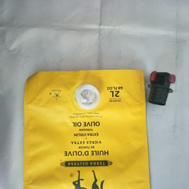 Túi đứng lên 3 lít màu vàng có vòi / vòi để đựng nước trái cây / dầu / rượu