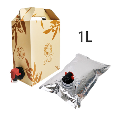 Bao bì hộp túi bib nhôm 1L, với vòi phun, phù hợp với túi đóng gói nước trái cây lỏng, rượu vang, cà phê và dầu ô liu, với vòi bib