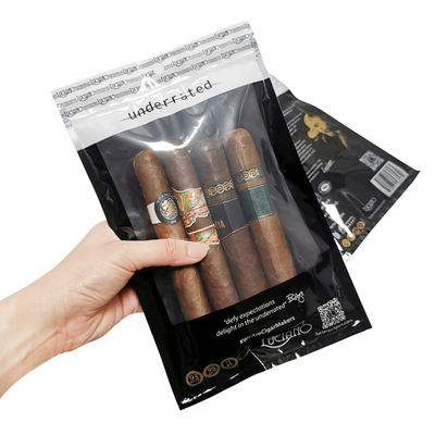 Bao bì thuốc lá tùy chỉnh ẩm ướt túi nhựa ẩm ướt xì gà ẩm ướt túi cho 5-6 xì gà với Hygrometer & Divider