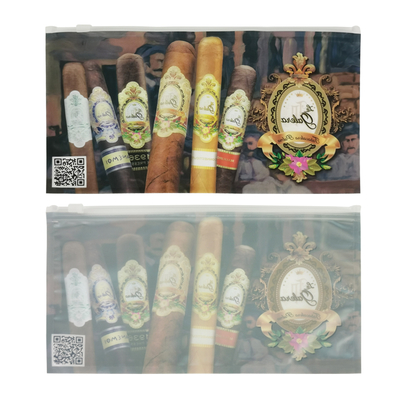 Logo tùy chỉnh in xì gà bọc Slider khóa khóa thuốc lá ống túi nhựa gói xì gà Humidor Case Zipper bao bì túi