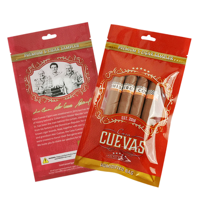 Thẻ nhiệt chống mùi tùy chỉnh Mylar Foil Bag Spot UV Mailer Bags Cigar Packaging Bag with Zippered cigar bag