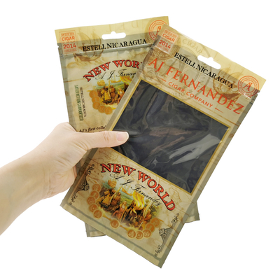 Thẻ in tùy chỉnh Zip Lock Cigar Humidor Bags Thẻ đóng gói xì gà ẩm ướt với hệ thống ẩm cho phụ kiện xì gà