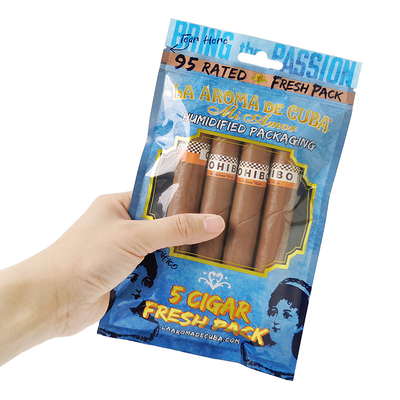Logo tùy chỉnh Ziplock Mylar Foil Cigar Packaging Bag Clear Plastic Side Gusset cho các sản phẩm gia dụng và xì gà