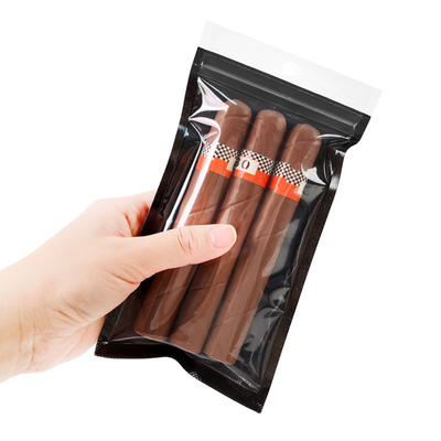 Túi khóa ghim xì gà di động với hệ thống làm ẩm cửa sổ trong suốt Túi làm ẩm xì gà và túi đóng gói xì gà