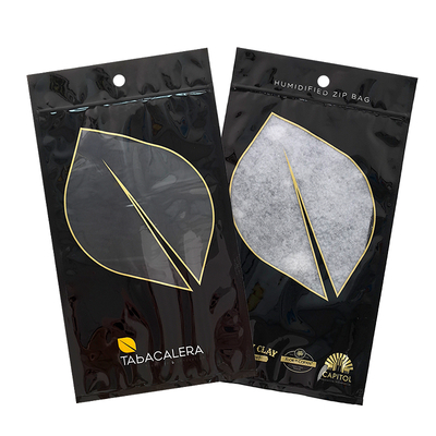 Bao bì nhựa PET PE tùy chỉnh Chống ẩm Túi Mylar có khóa kéo có thể tái sử dụng Thiết kế đứng cho Thuốc lá Xì gà Ép kim
