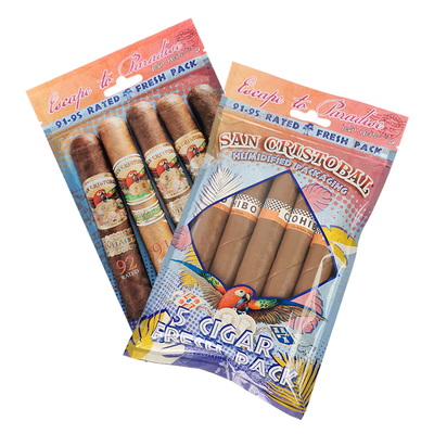 in ấn thêu tùy chỉnh túi xì gà ẩm Ziplock ẩm túi xì gà 5 xì gà gói đơn giản với cửa sổ rõ ràng đóng gói nhựa