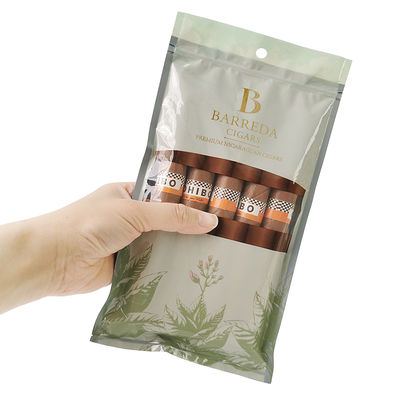 in ấn thêu tùy chỉnh túi xì gà ẩm Ziplock ẩm túi xì gà 5 xì gà gói đơn giản với cửa sổ rõ ràng đóng gói nhựa