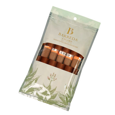 in ấn thêu tùy chỉnh túi xì gà ẩm Ziplock ẩm túi xì gà 5 xì gà gói đơn giản với cửa sổ rõ ràng đóng gói nhựa