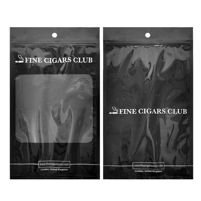 Túi đóng gói nhựa tự phát triển - Túi xì gà / Túi xì gà giữ ẩm có khóa kéo và cửa sổ