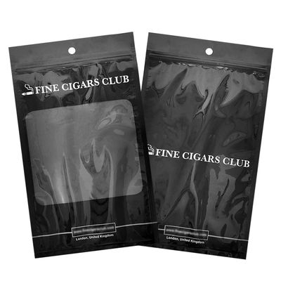 Túi đóng gói nhựa tự phát triển - Túi xì gà / Túi xì gà giữ ẩm có khóa kéo và cửa sổ