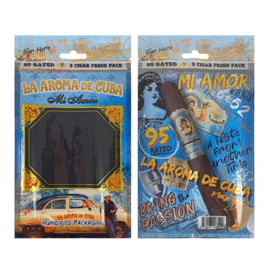 Hộp đựng xì gà du lịch bằng da cao cấp tùy chỉnh với máy tạo ẩm Túi giữ ẩm di động lót gỗ tuyết tùng Túi khóa zip kiểm soát độ ẩm