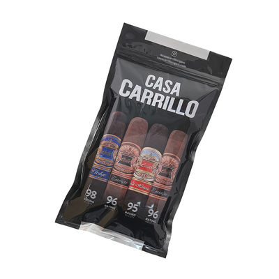 Hộp đựng xì gà du lịch bằng da cao cấp tùy chỉnh với máy tạo ẩm Túi giữ ẩm di động lót gỗ tuyết tùng Túi khóa zip kiểm soát độ ẩm