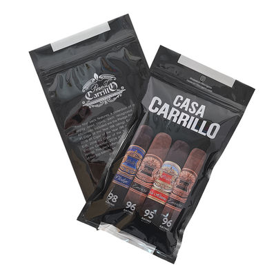 Hộp đựng xì gà du lịch bằng da cao cấp tùy chỉnh với máy tạo ẩm Túi giữ ẩm di động lót gỗ tuyết tùng Túi khóa zip kiểm soát độ ẩm