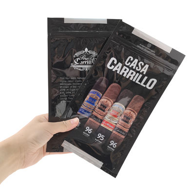 Hộp đựng xì gà du lịch bằng da cao cấp tùy chỉnh với máy tạo ẩm Túi giữ ẩm di động lót gỗ tuyết tùng Túi khóa zip kiểm soát độ ẩm