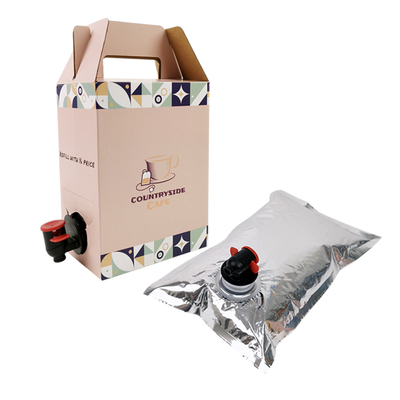 2L 3L 5L Thẻ giấy dùng một lần đóng gói cà phê nước trái cây lạnh hộp túi trong hộp túi aseptic