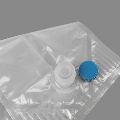 Túi đựng chất lỏng BIB 10L bằng nylon trong hộp (Bag in Box) cho máy phân phối nước ép với van vòng ren cao, túi vô trùng để đóng gói