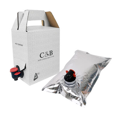 Thùng phân phối dễ dàng trong hộp với vòi và không có tay cầm cho bao bì linh hoạt