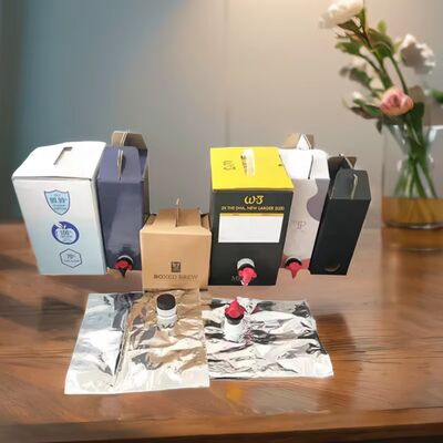 Túi bề mặt kết cấu trong hộp thùng nhựa với vòi nước thích hợp cho các ứng dụng đóng gói chất lỏng cấp thực phẩm