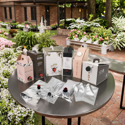 Túi BIB tùy chỉnh trong hộp có phụ kiện Tap Spout lý tưởng để đóng gói dầu nước ép rượu vang và các sản phẩm lỏng khác