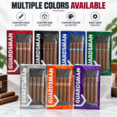 Custom Printing Cigar Plastic Packaging Bags Hand Rolling Tobacco 3 Side Seal Ziplock Pouch Bag With Window