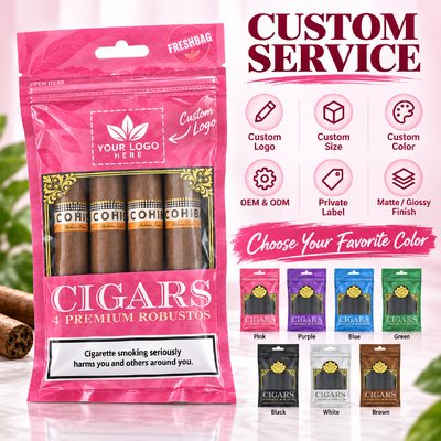 Lightweight And Compact Cigar Humidor Bags Constructed With MOPP PE Material Holds 5 to 20 Cigars Suitable For On The Go