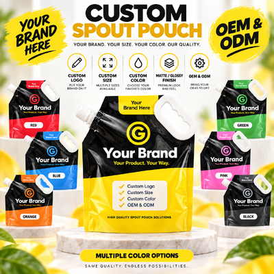 Oem Stand Up Pouch With Spout Liquid Packaging Environmentally Friendly Packaging Designed For Liquid Food And Beverages