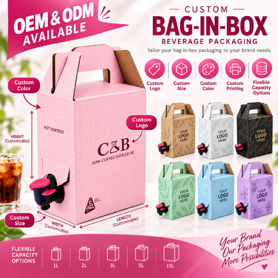 Thiết kế hình chữ nhật bằng nhựa Bag In Box được chứng nhận ISO phù hợp với đóng gói chất lỏng trong lĩnh vực thực phẩm, đồ uống và hóa chất