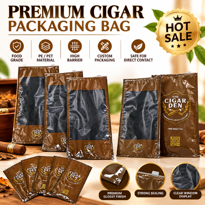 5 Túi Giữ Ẩm Xì Gà Chống Rách Chống Thủng Bằng Nhựa Có Khóa Kéo Lý Tưởng Để Giữ Ẩm Và Bảo Quản Xì Gà