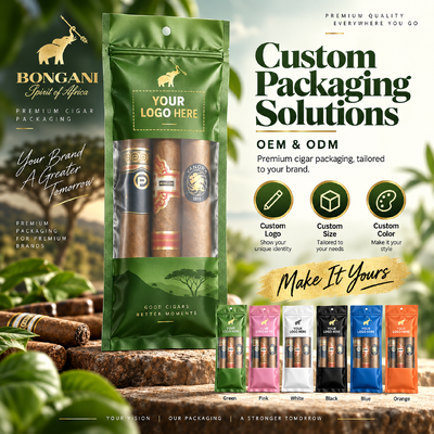 Túi giữ ẩm xì gà cỡ nhỏ có kèm tấm giữ ẩm bên trong, thích hợp để bảo quản 5 điếu xì gà, duy trì điều kiện tối ưu