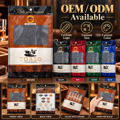 Tear-resistant and puncture-resistant cigar packaging bag cigar moisturizing plastic zipper bags suitable for preserving cigar