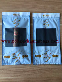 Dung tích giữ ẩm bằng bọt biển cổ điển 5 Xì gà Túi có dây kéo bằng nhựa Wih Cửa sổ trong suốt