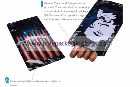 Hệ thống tạo ẩm Túi đựng xì gà Ziplock có thể hàn lại với thanh trượt Máy tạo độ ẩm xì gà du lịch