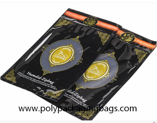 Ba mặt con dấu 0,09mm Túi Ziplock Xì gà có thể uốn lại được Túi giữ ẩm thuốc lá