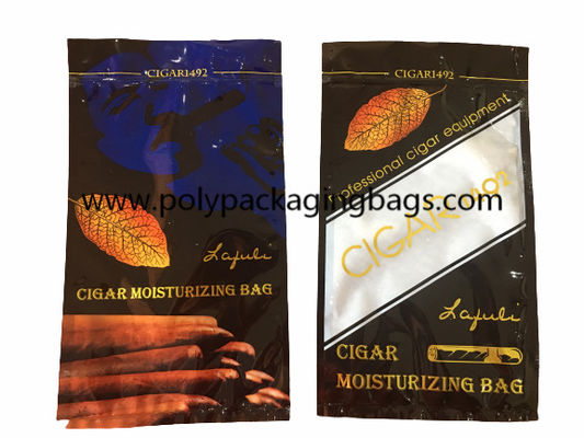 Dây kéo giữ ẩm xì gà cổ điển Túi nhựa làm ẩm xì gà Túi giữ ẩm xì gà với khóa zip trên cùng