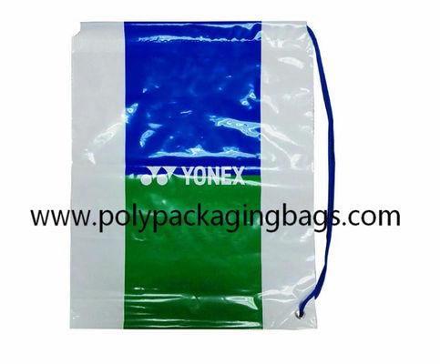 Độ dày 0,07mm Dây rút PE màu trắng Một vai Ba lô Túi nhựa dây rút