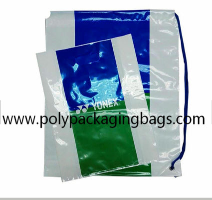 Độ dày 0,07mm Dây rút PE màu trắng Một vai Ba lô Túi nhựa dây rút