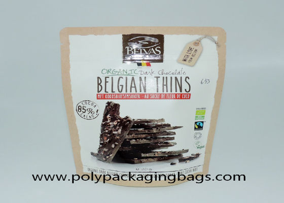Bánh kẹo CMYK Pantone Túi Ziplock giấy Kraft đứng lên