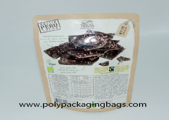 Bánh kẹo CMYK Pantone Túi Ziplock giấy Kraft đứng lên