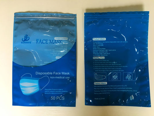 Bằng chứng độ ẩm CMYK OPP PET PE Mặt nạ nhiều lớp Bao bì Túi Ziplock có thể bán lại cho mặt nạ